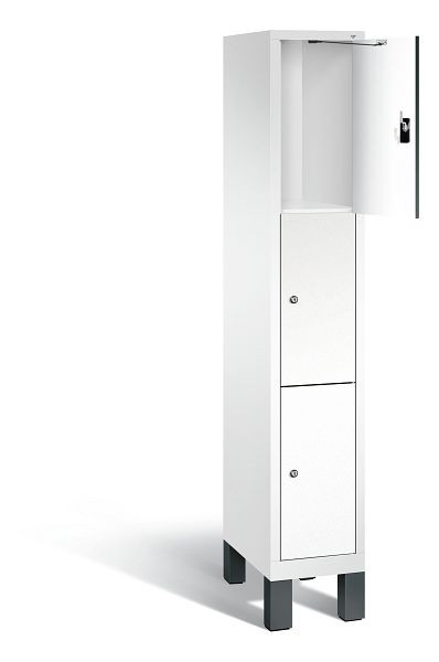C+P lockerkast Evolo, H1850xB320xD500mm, kleur: verkeerswit / decor wit, 48010-103 S10120