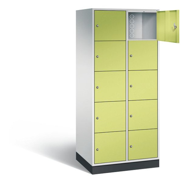 C+P XL lockerkast Intro, H1950xW820xD590mm, kleur: lichtgrijs / virid groen, 8570-203 S10031