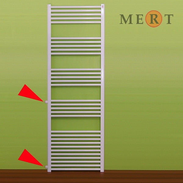 MERT vervangingsradiator wit, recht, 600 x 1750 mm, aansluitafstand aan de zijkant 600 mm, 1-60x175-ASR-60