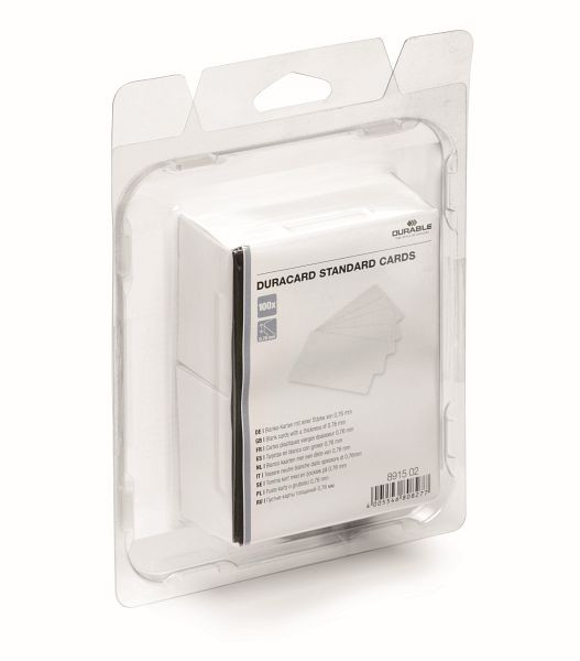 DURABLE DURACARD-kaart Standaard plastic kaarten, 100 stuks, VE: 100 stuks, 891502