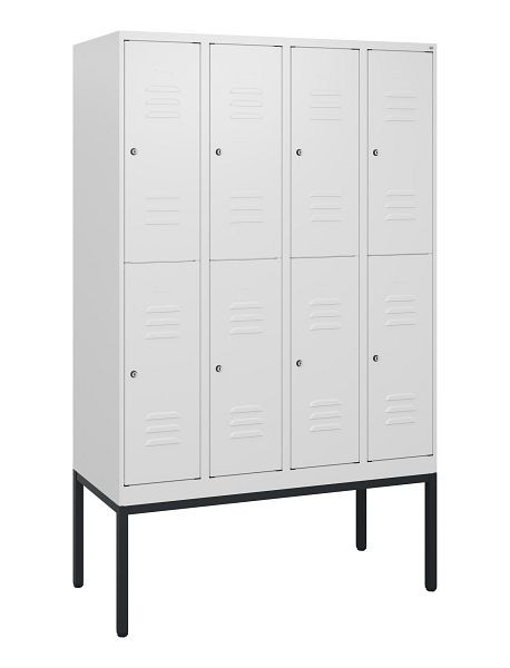 C+P dubbeldekskast Classic PLUS, frame, 4 vakken, 1950x1200x500mm, 9016/9016, cilindersloten, 0803305-40 S10044