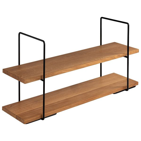 APS 2-laags etagère, 80 x 23 x 40,5 cm, set: 2 buffetstandaards, 23 x 19 x 40,5 cm, 2 planken, 80 x 20 x 2 cm, eikenhout (geolied), -PERFECTO LARGE-, 33301