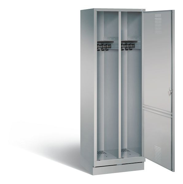 C+P zwart wit kastje Evolo, H1800xB610xD500mm, kleur: wit aluminium, 48220-20 S10063