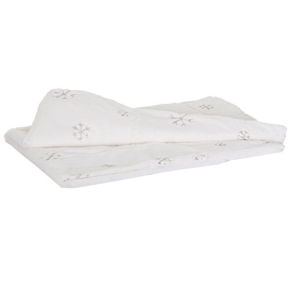 Mendler deken sneeuw, sprei knuffeldeken sofa deken, pluizige witte pailletten 150x120cm, 51872