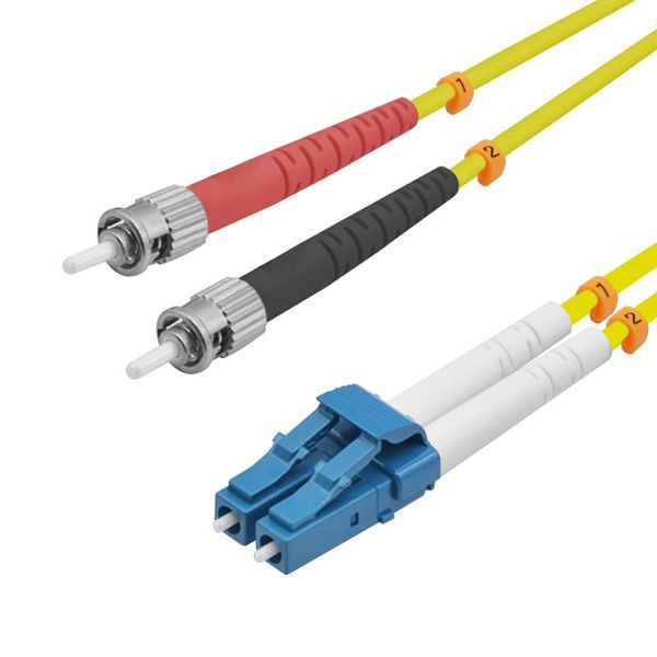 Helos glasvezel patchkabel LC/ST duplex 9/125µm OS2 geel 7,5m, 126390