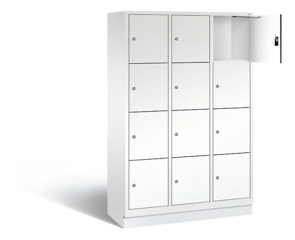 C+P lockerkast Evolo, H1800xB1200xD500mm, kleur: verkeerswit / decor wit, 48020-324 S10339