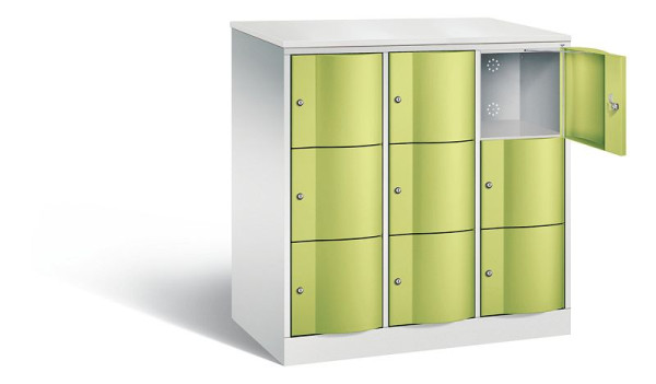 C+P XL lockerkast Resisto, H1255xB1148xD640mm, kleur: lichtgrijs / virid groen, 8573-373 S10142