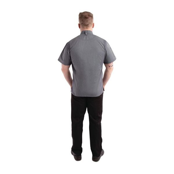 Chef Works Urban Springfield unisex koksbuis met rits korte mouwen grijsblauw XS, BB267-XS