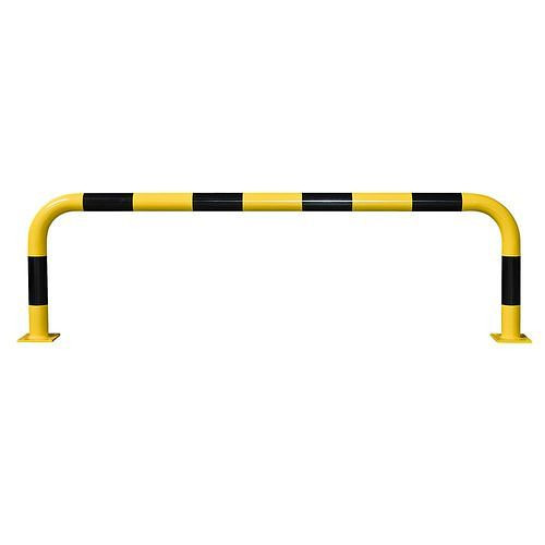 Moravia stootbeschermingsbeugel, voor pluggen, thermisch verzinkt, geel, gecoat, zwarte strepen, Ø: 76 mm, H 600 mm, 311041