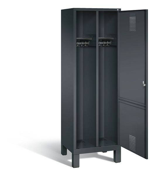 C+P zwart wit kastje Evolo, H1850xB610xD500mm, kleur: zwart-grijs, 48210-20 S10058