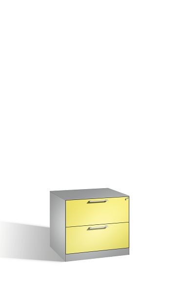 C+P hangarchiefkast Asisto, H710xB800xD600mm, kleur: wit aluminium / virid green, beugelgreep, 146273-212 S10080