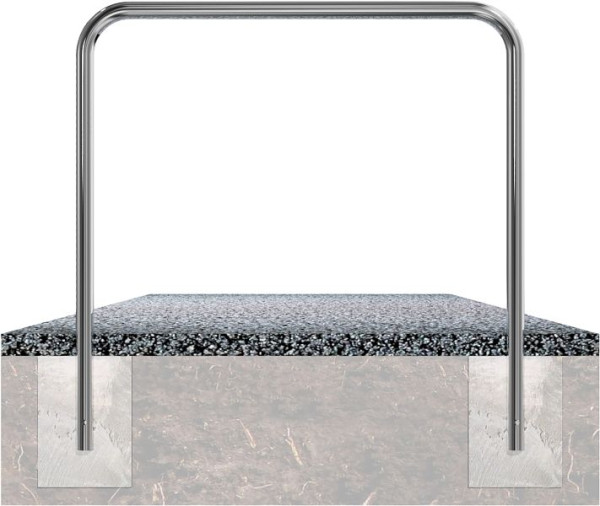 Schake RVS beugel Ø 48 mm voor plaatsing in beton, zonder traverse, totale breedte 1000 mm, 449_12