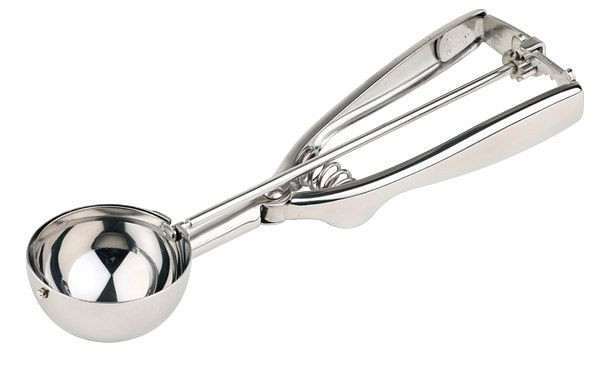 APS ijsschep, 1/36 l, Ø 4,5 cm, lengte: 21 cm, RVS, hoogglans gepolijst, met RVS veer, 71001
