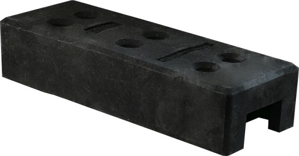 Schake bouwhekbasis van kunststof recycling, lengte: 700 mm, hoogte: 160 mm, breedte: 250 mm met 6 gaten (Ø 42 mm) 24 kg, 3F112
