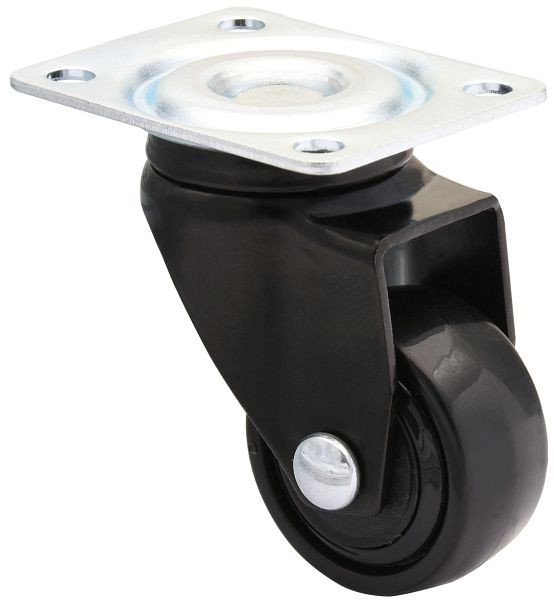 WAGNER Möbel-Lenkrolle 3C-SERIE Durchmesser 25mm, TPE, schwarz, soft, Gleitlager, Tragkraft 12kg, VE: 10 Stück, 1222701