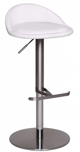 Wohnling barkruk wit roestvrij staal in hoogte verstelbare zithoogte 54 - 79 cm, WL1.282