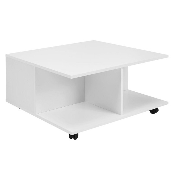 Wohnling Design salontafel 70x70 cm wit, met 2 laden & 2 vakken, WL6.066