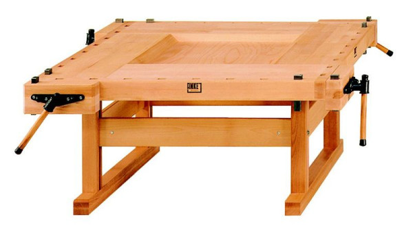 ANKE schaafbank groepswerkplek; 4 werkplekken; 1620x1620x640 mm; Spanwijdte van alle spantangen 105 mm; met 4 sets rechthoekige bankhaken, 800.052