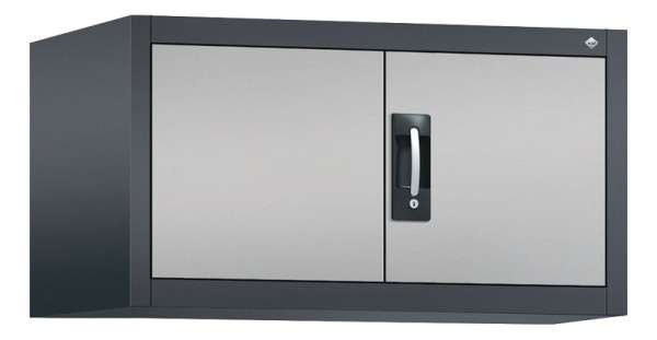 C+P bovenkast Acurado, H500xW930xD600mm, kleur: zwart-grijs/wit aluminium, verzonken handgreep, 9294-000 S10027