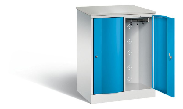 C+P garderobekast Resisto, H1077xB772xD540mm, kleur: lichtgrijs / lichtblauw, 8271-272 S10079