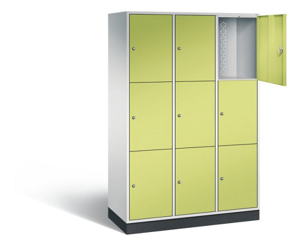 C+P XL lockerkast Intro, H1950xW1220xD490mm, kleur: lichtgrijs / virid groen, 8370-302 S10108