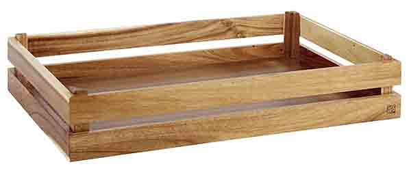 APS houten kist -SUPERBOX-, 55,5 x 35 cm, hoogte: 10,5 cm, acaciahout, geschikt voor GN 1/1, 11620