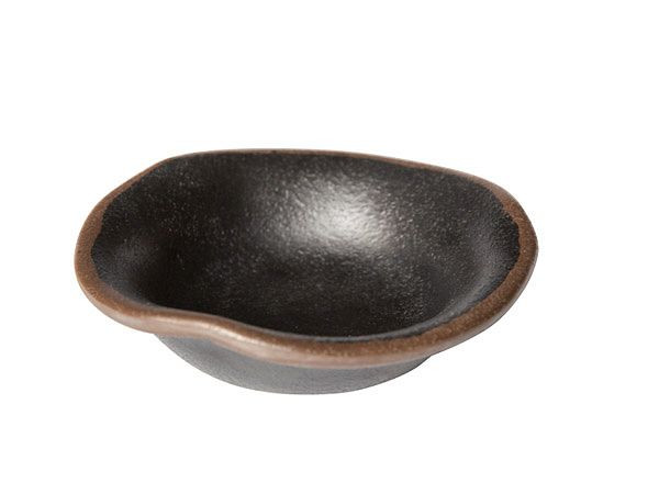 APS kom -MARONE-, Ø 11,5 cm, hoogte: 3 cm, 0,04 liter, melamine, zwart, met bruine rand, VE 12, 84108