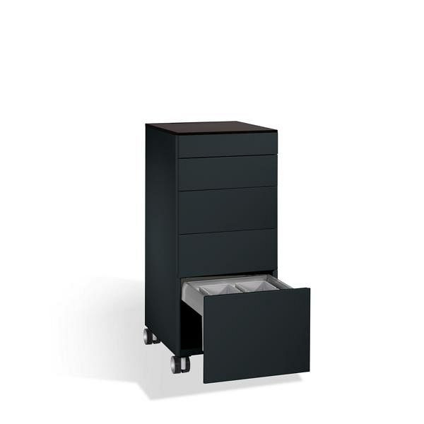 C+P Horeca-Caddy Asisto, H1157xB500xD600mm, kleur: zwart-grijs, stuur, 54780-150 S10014