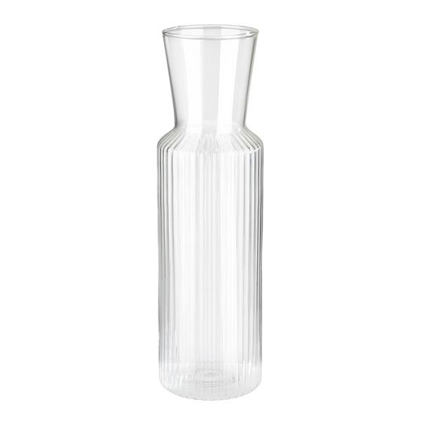 APS glazen karaf -LINES-, Ø 8 cm, hoogte: 27 cm, 0,9 liter, glas, kurken deksel, 10738