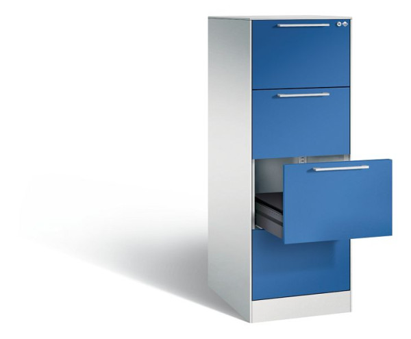 C+P archiefkast Asisto, H1310xB440xD600mm, kleur: lichtgrijs / gentiaanblauw, beugelgreep, 146 225-421 S10050