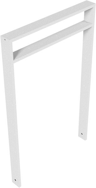 Schake armleuning van staalbuis, rechthoekige buis, 80 x 20 mm, met dwarsbalk (kleine afstand), totale breedte: 750 mm, thermisch verzinkt, 459_175