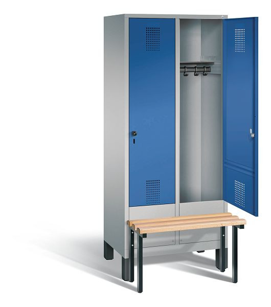 C+P Evolo garderobe, H1850xW810xD815mm, kleur: wit aluminium / gentiaanblauw, 48030-22 S10108