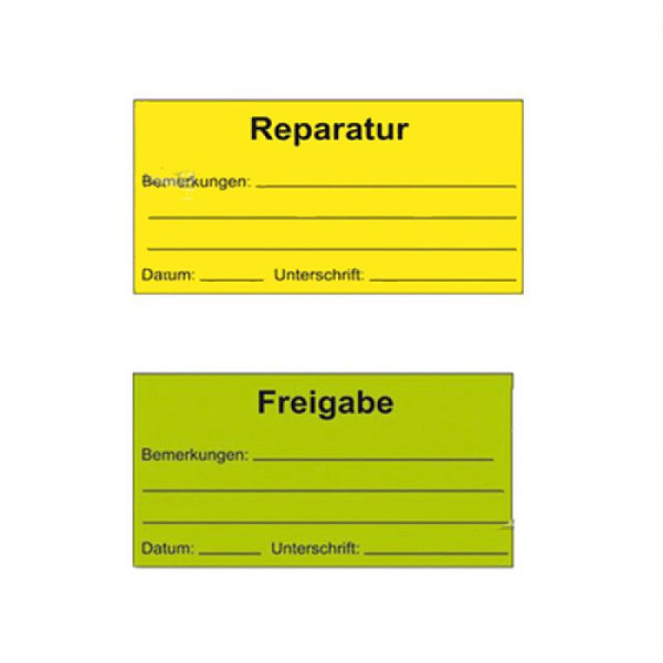 Stein HGS HGS kwaliteitslabels voor opmerkingen, op rol, reparatie / geel, verpakking van 250, 32.3517-01
