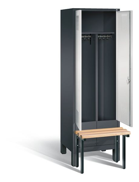 C+P zwart wit kastje Evolo, H1850xW610xD815mm, kleur: zwartgrijs/lichtgrijs, 48032-20 S10032