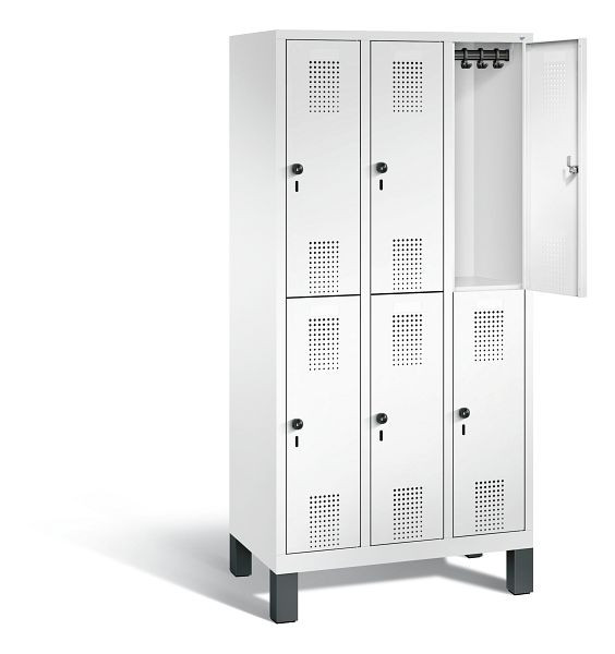 C+P locker, dubbellaags Evolo, H1850xB900xD500mm, kleur: verkeerswit, 48310-30 S10385