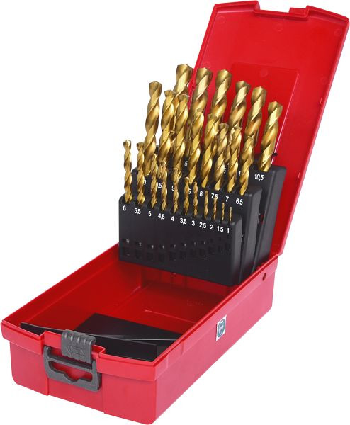 KS Tools HSS TiN spiraalborenset, kunststof cassette 25-delig 1-13mm, 330.4623