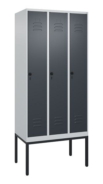 C+P luierkluis Classic PLUS met middenwand, frame, 3 vakken, 2120x900x500mm, 7035/7016, veiligheidsdraaigrendel, 0800307-30F S10008
