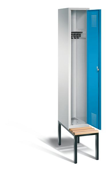 C+P garderobe Evolo, H2090xB320xD815mm, kleur: lichtgrijs / lichtblauw, 48050-10 S10010