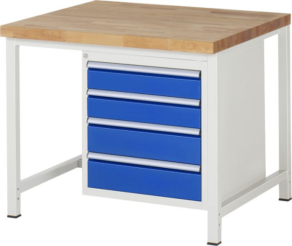 RAU werkbank serie 8000 - frameconstructie (gelast frame), 4 x laden, 1000x840x900 mm, 03-8162A1-109B4S.11
