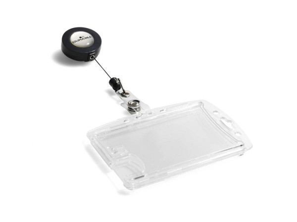DURABLE dubbele doos met jojo voor 2 identiteitskaarten, transparant, verpakking van 10, 822419
