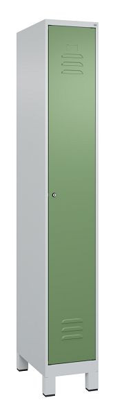C+P luierkastje Classic PLUS met middenwand, voeten, 1950x300x500mm, 7035/6011, cilinderslot, 080010-10F S10021