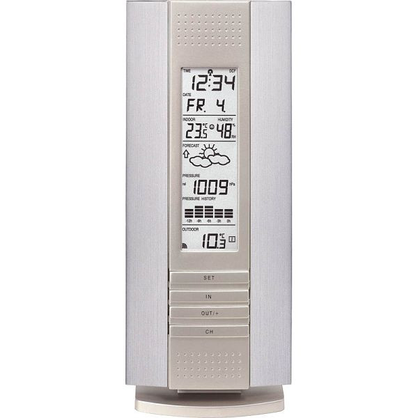 Technoline weerstation, radioklok DCF-77 met handmatige instelmogelijkheid, afmetingen: 99 x 220 x 32 mm, WS 7394