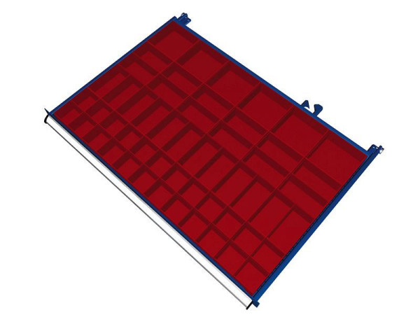 KLW scheidingsmateriaalset voor laden vanaf vakhoogte 50 mm (kasthoogte 26 mm) in SJB kast, kastmaat 1031 x 750 mm B x D, SJB-B08-026