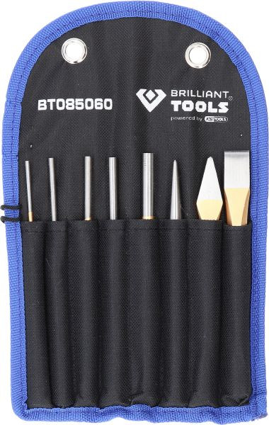 Brilliant Tools beitel- en pons/ponsset, 8-delig, BT085060