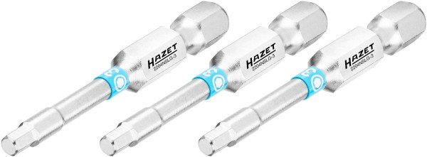 Hazet bit, massief zeskant 6,3 (1/4 inch), binnenzeskant profiel, 3 mm, aantal gereedschappen: 3, lange uitvoering, sleutelmaat: 3 mm, 2204NSLG-3/3