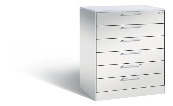 C+P archiefkast Asisto, H1010xB800xD600mm, kleur: lichtgrijs, beugelgreep, 146243-600 S10030