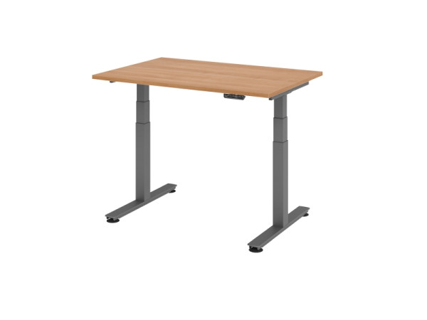 Hammerbacher zit-sta bureau elektrisch 120x80cm walnoot, VXDSM12/N/G