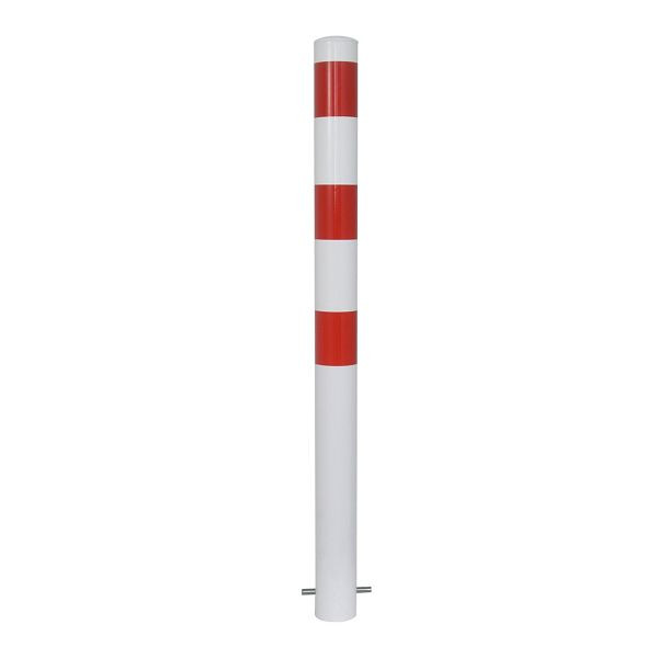 Schake afzetpaal stalen buis Ø 89 x 2,9 mm stationair, voor inzetting in beton, thermisch verzinkt / wit gecoat, thermisch verzinkt, 489B