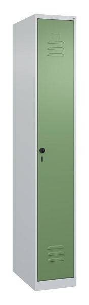 C+P kleedkamerkast Classic PLUS met middenwand, 1850x300x500mm, 7035/6011, veiligheidsdraaigrendel, 080000-10F S10005