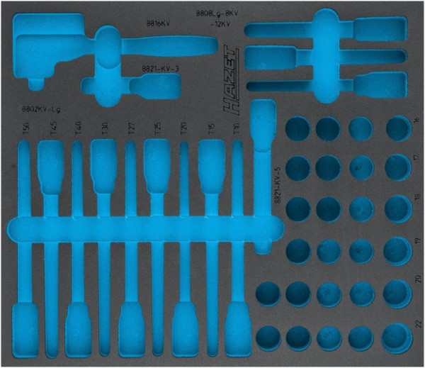 Hazet 2-componenten zachtschuiminzet, afmetingen/lengte: 392 mm x 344 mm, organisatiesysteemmaat: 2/3+ (344 x 392 mm), 163-545L